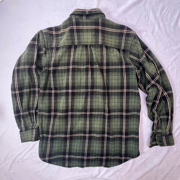 Vintage Field and Stream Green Flannel Work Shirt Tall Sz Large with Minor Flaws - Picture 8 of 9